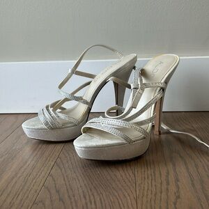 Silver high heels
